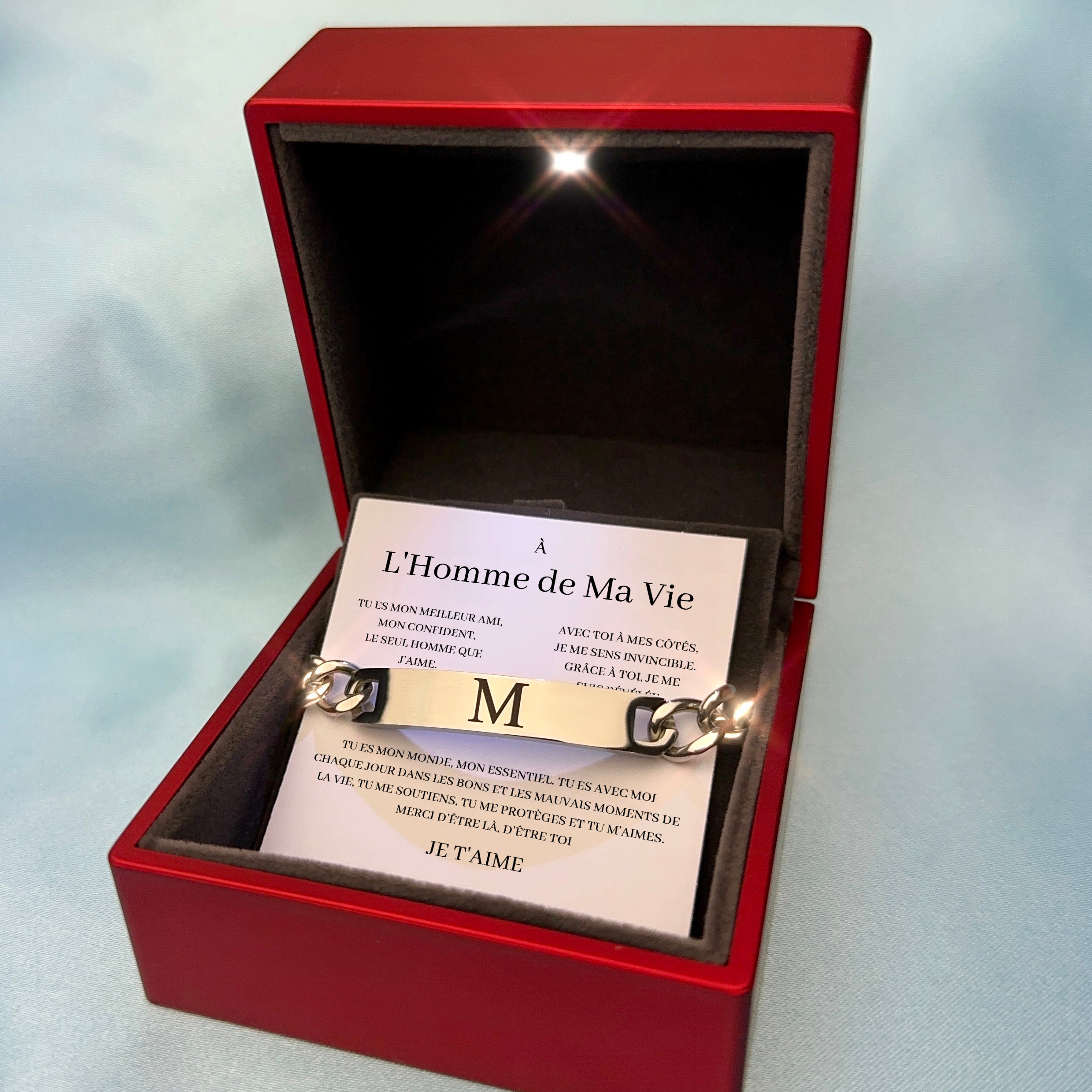 Armbandbox „An den Mann meines Lebens“.